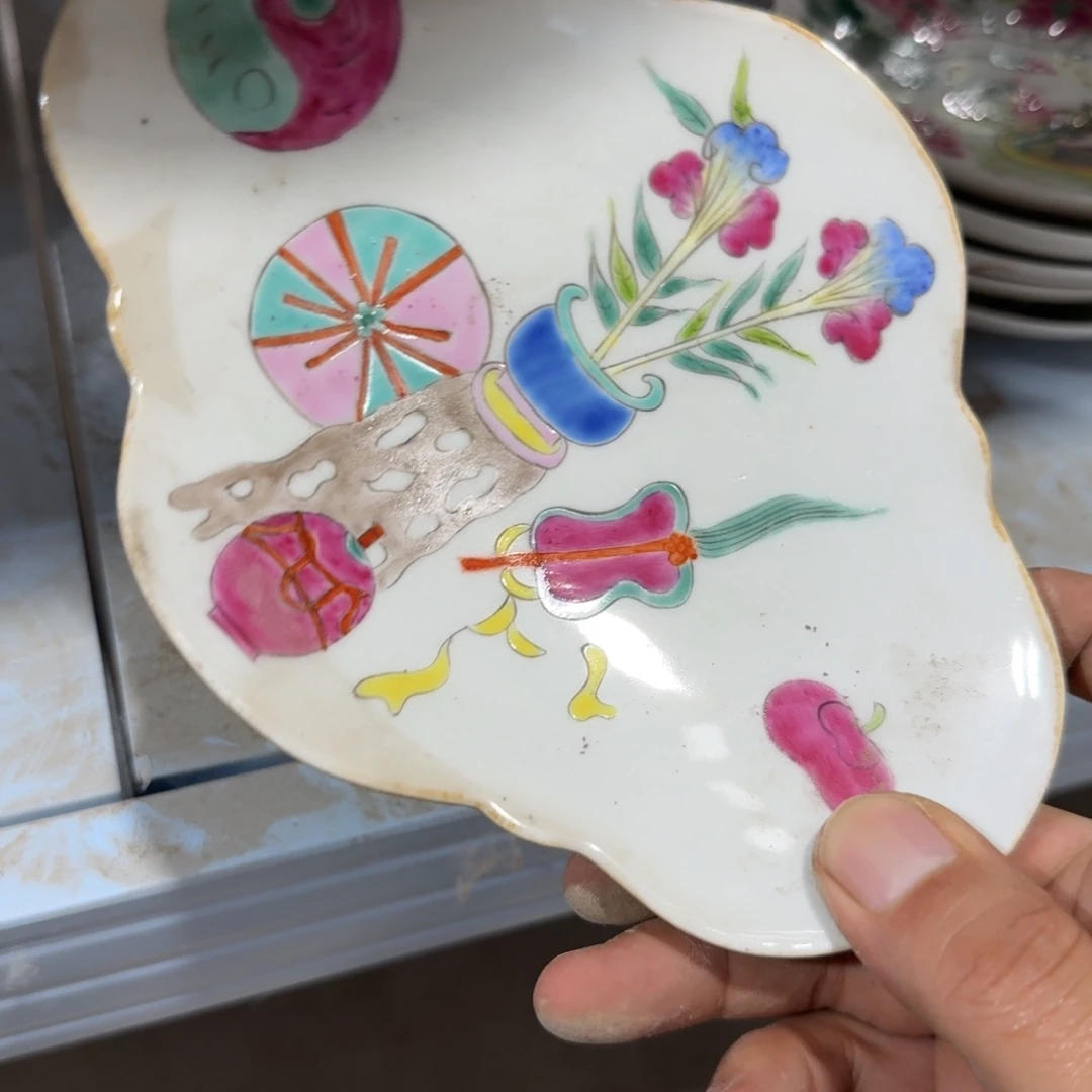 瓷片摆件手绘瓷器全部处理