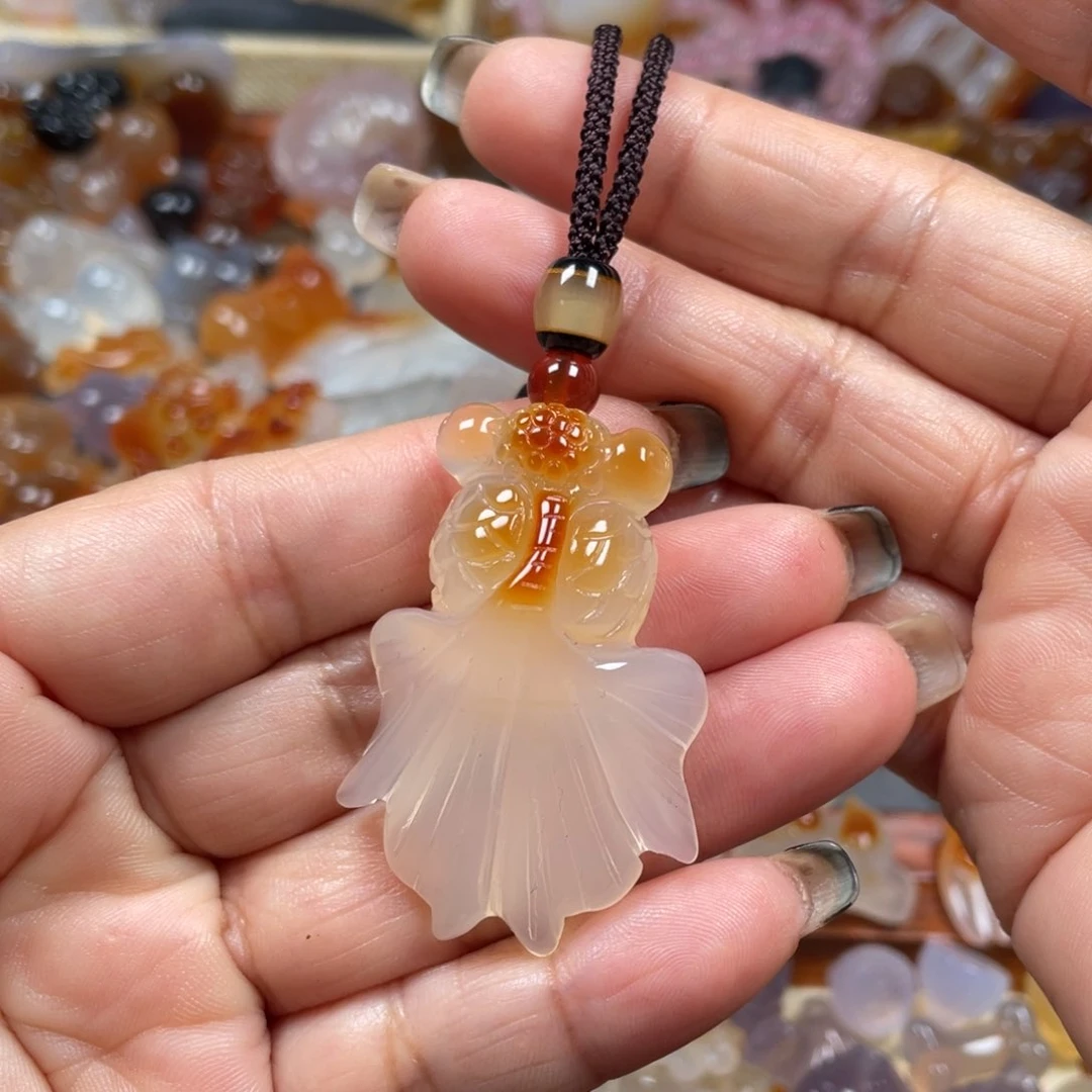 玛瑙/玉髓颈饰未镶嵌星*