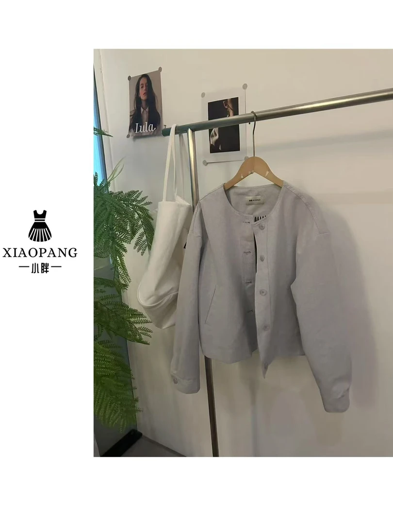 【小胖家】5069高级感圆领休闲外套