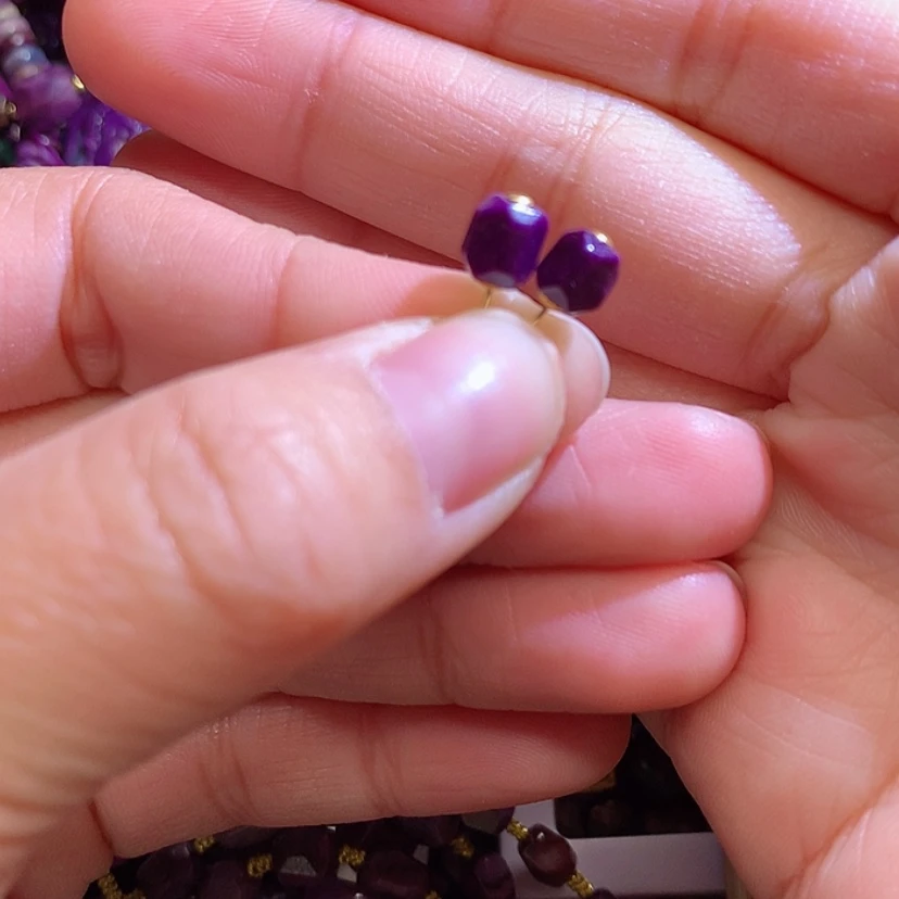 【闪购商品】苏纪石（舒俱来）耳钉18K金镶嵌