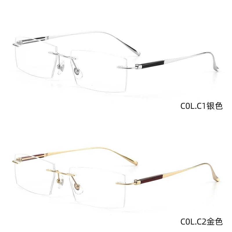 超轻纯钛镜框切边无框男士商务近视眼镜可配度数夏蒙镜架男款网红