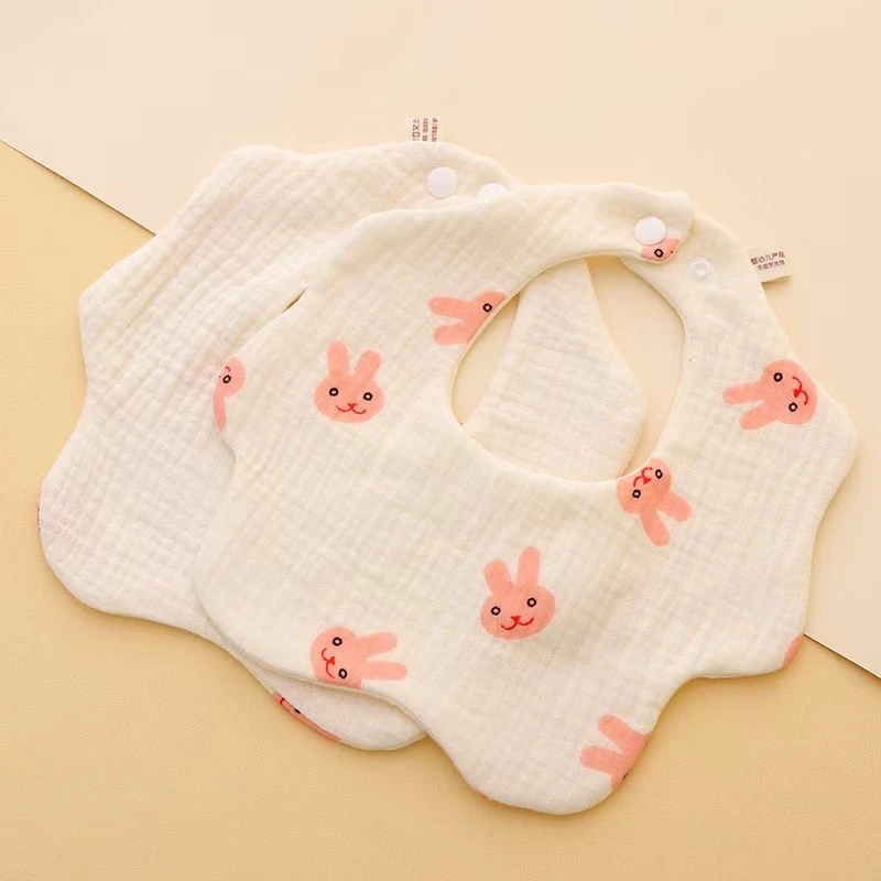 纱布围嘴三条起发随机花形