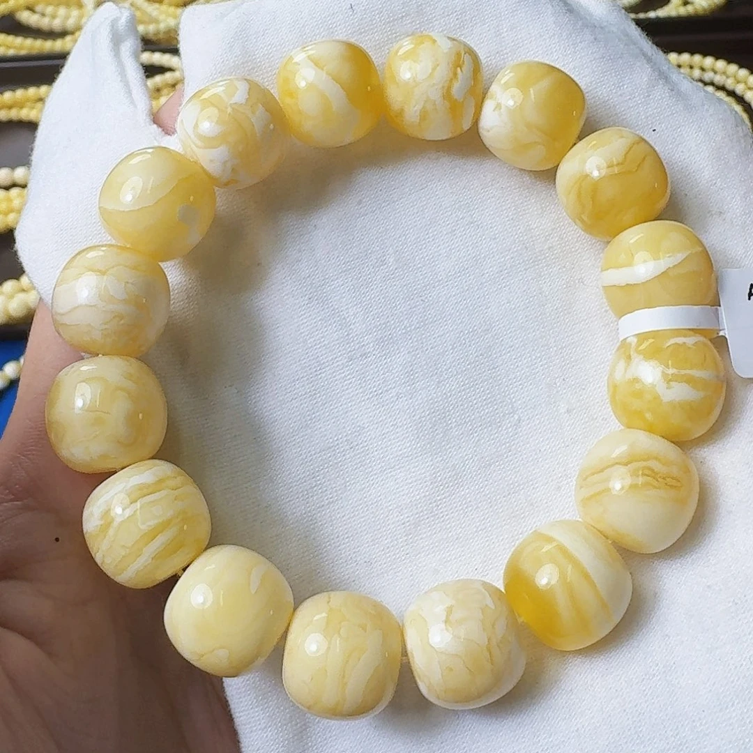 裸石琥珀未镶嵌15mm金白花