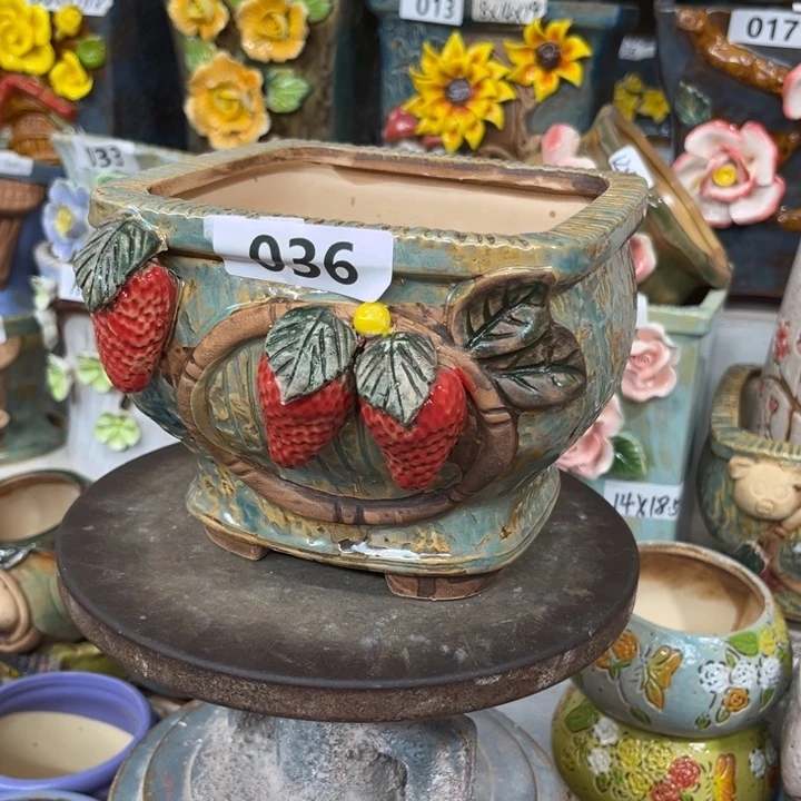 紫砂花盆粗陶材质多肉花盆