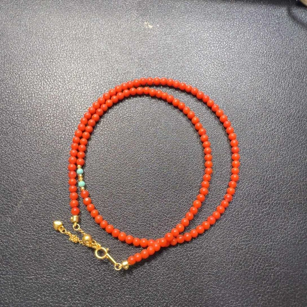 南红玛瑙未镶嵌米珠项链3Mm