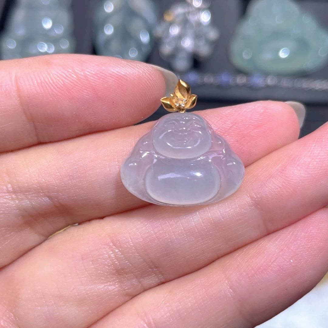 颈饰18K金镶嵌翡翠翡翠