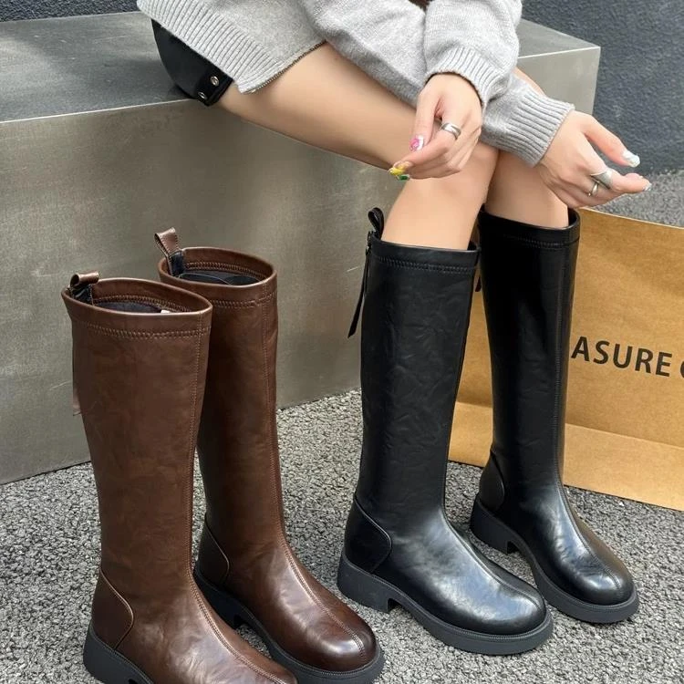 新款瘦腿神器时尚百搭秋冬女士长筒骑士靴F13-5C