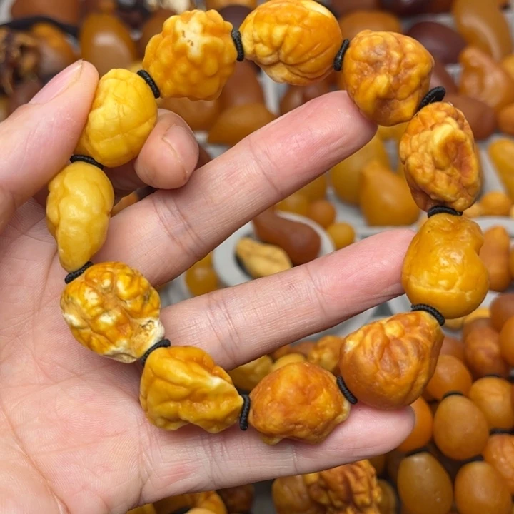 琥珀未镶嵌裸石天然蜜蜡手串