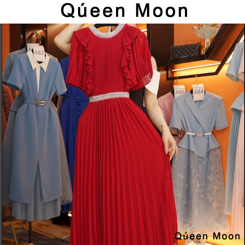 编码72【QúeenMoon】经典轻奢百搭气质连衣裙拼接长裙女 (定制女装)