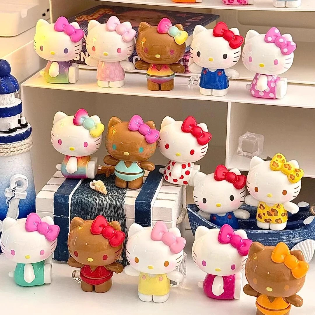 【拆盒】Hello Kitty夏日彩虹糖系列萌粒盲袋盲盒可爱摆件手办