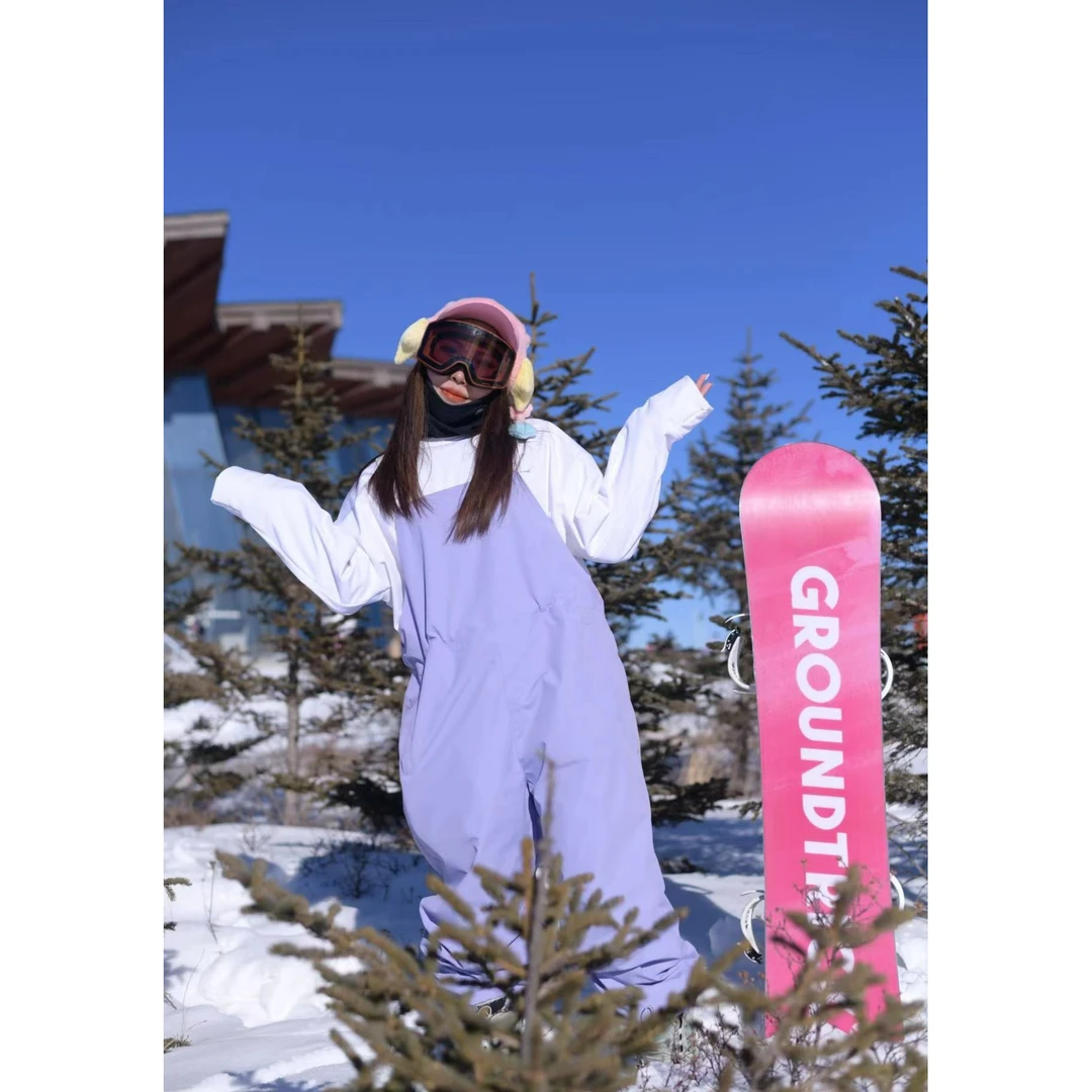 OYLO韩版保暖背带裤防水防风耐磨户外滑雪背带裤宽松透气连体