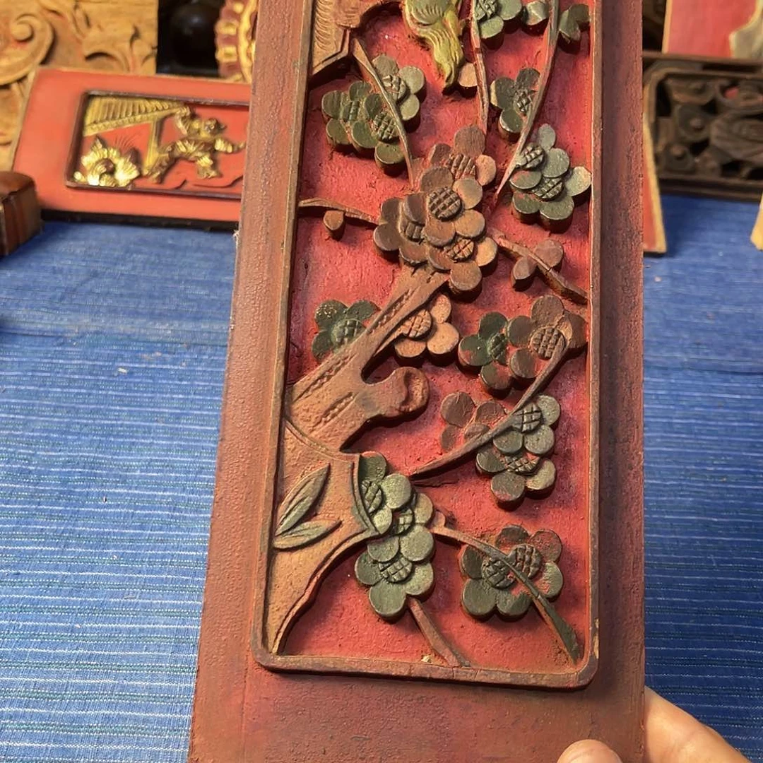 福***成香榧木老木雕花板