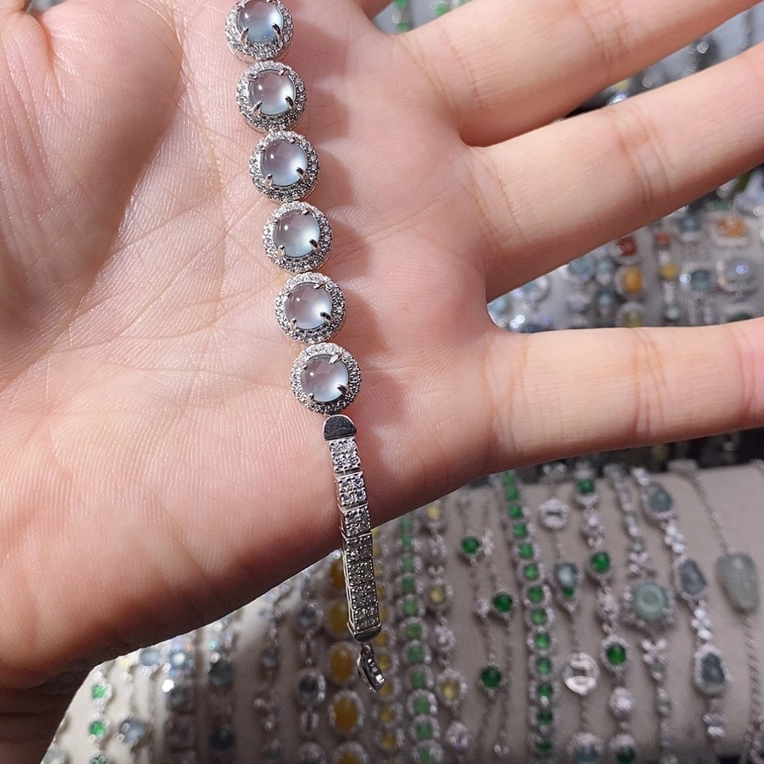 翡翠银S925镶嵌手链