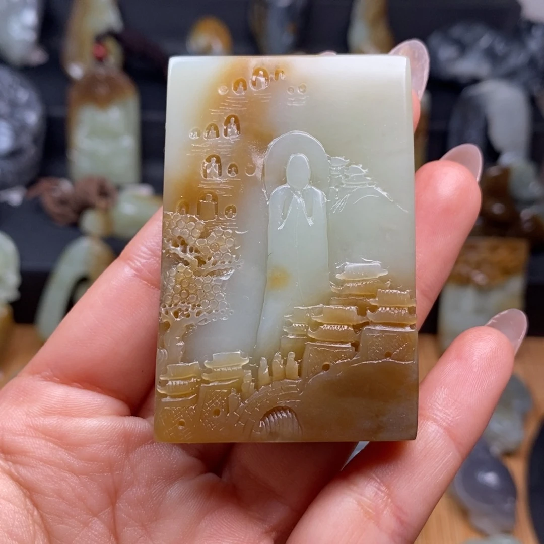 和田玉未镶嵌挂件瞳*