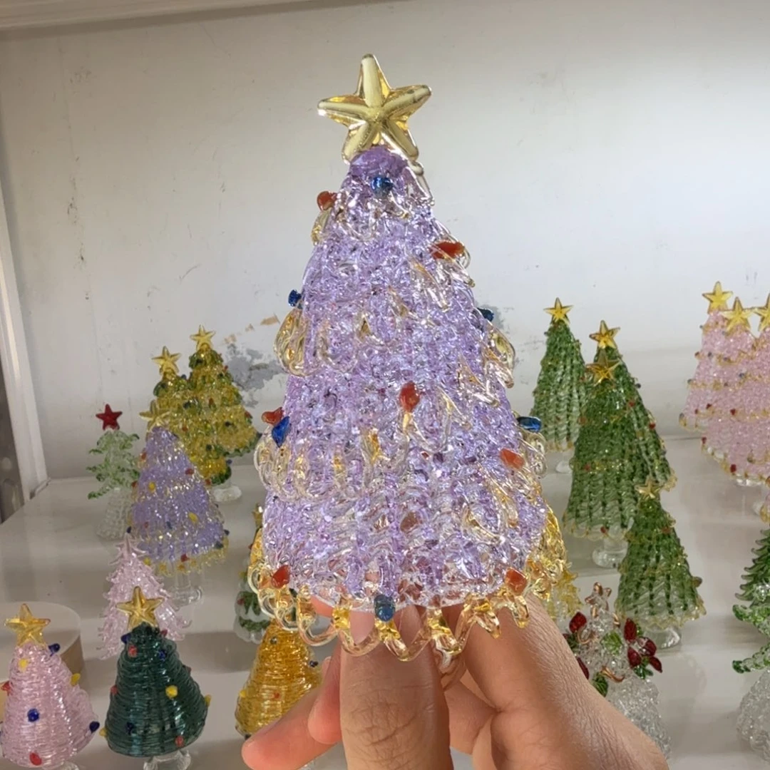 手工艺品琉璃紫金色圣诞树大号