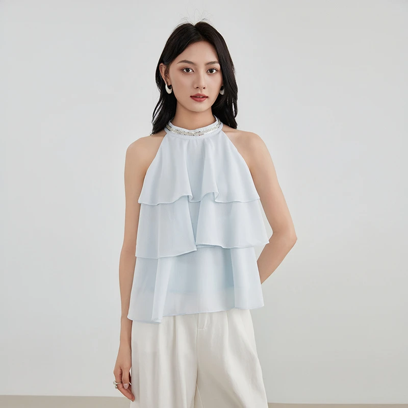 爱客2025年服装版型宽松型短款露肩YA25219Z001