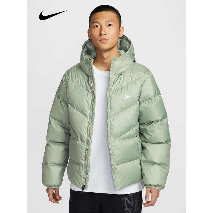 「保暖穿搭」耐克羽绒服男装2025新款保暖运动服防风羽绒连帽外套