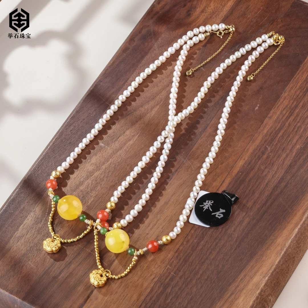 【举石珠宝】T0114-708-76珍珠项链（一件/多样性发/约4mm+）E