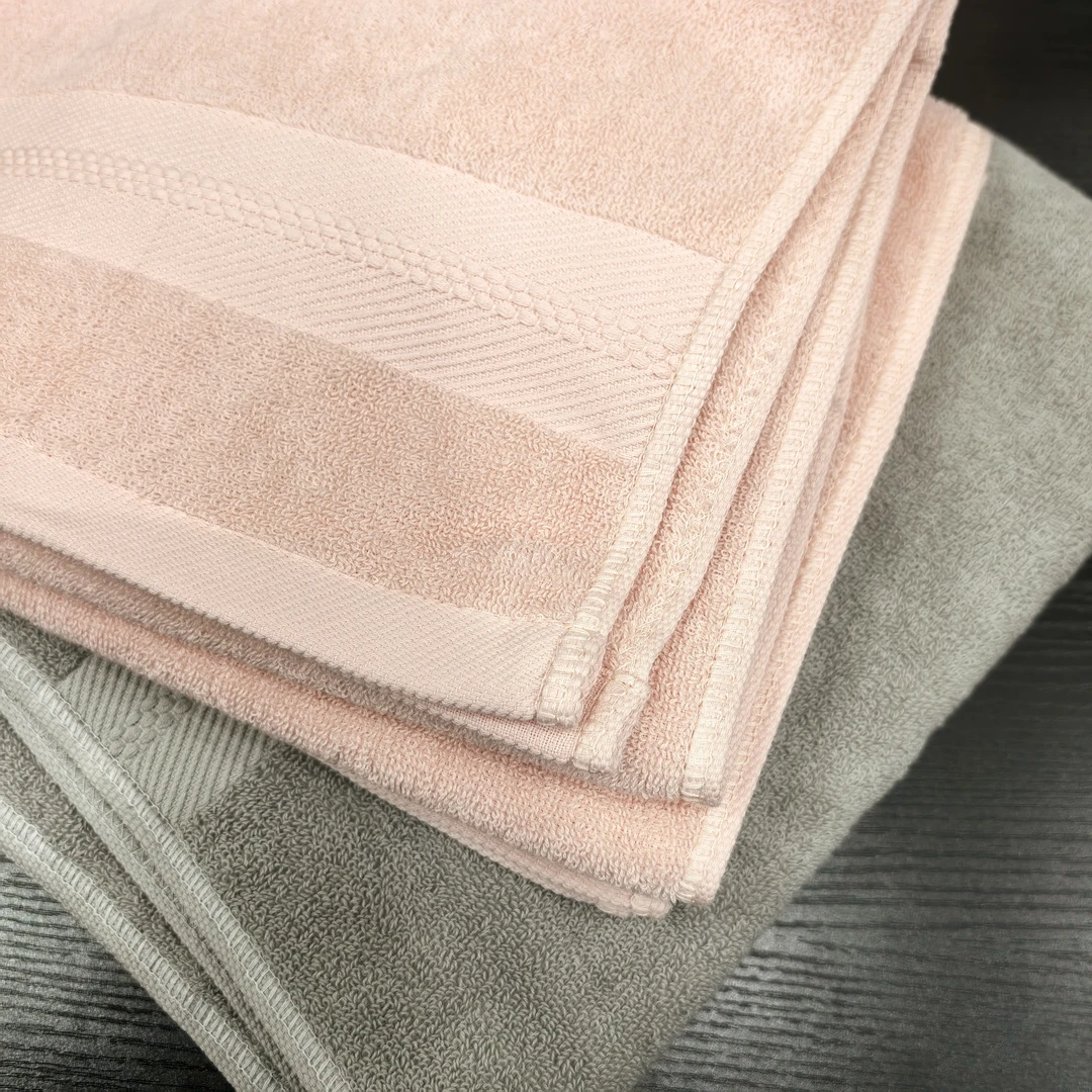 素色缎档全棉浴巾/床品