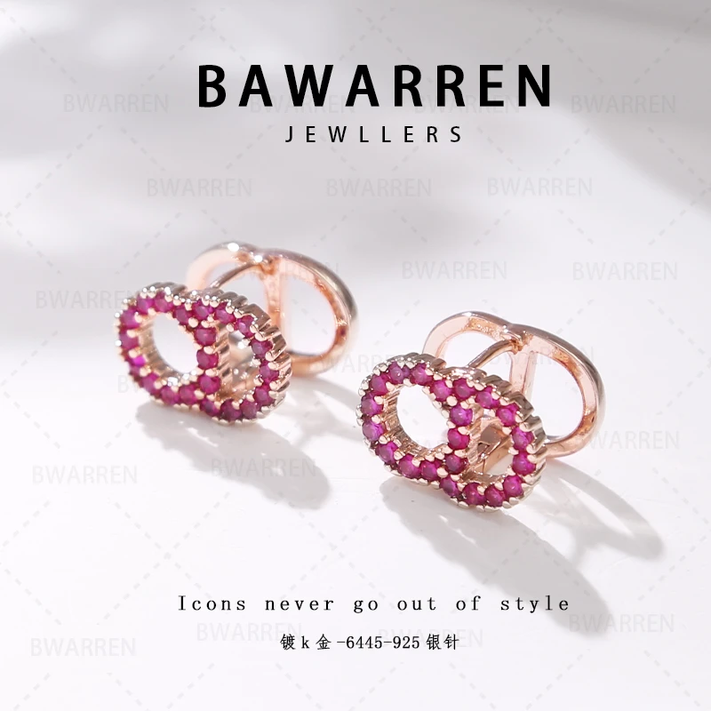 Bawarren 意❤ 6445-猪鼻精致耳环欧美优雅法式
