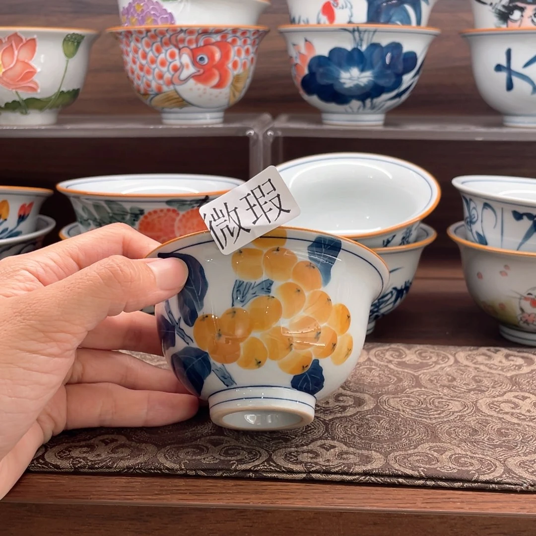 釉下手绘茶具微瑕