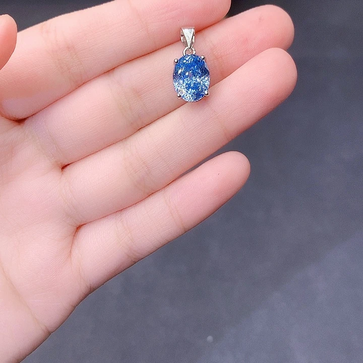 银S925镶嵌颈饰海蓝宝石