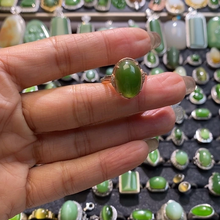 和田玉银S925镶嵌挂件