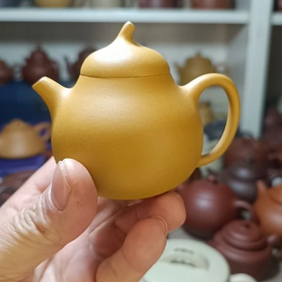 茶壶紫砂34号原矿黄金段泥茄瓜150cc半手工