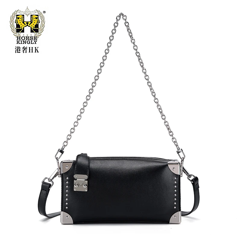 2025春秋新款女士单肩包时尚方盒子铆钉女士斜跨包1071配礼盒