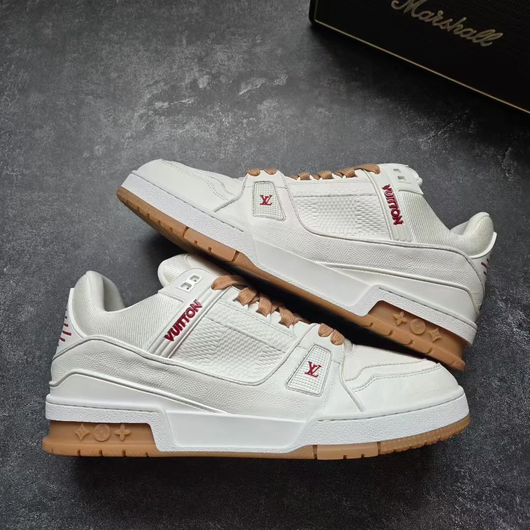 99新 LouisVuitton/路易威登 TRAINER 25 白生胶棋盘格 42.5码 鞋
