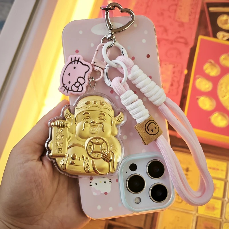 含金工艺品【中国金店】财源滚滚财神爷挂饰 财库 公主请发财 礼物