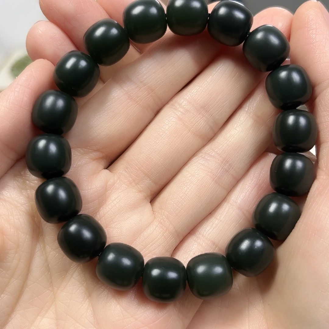 和田玉未镶嵌手串卡12老形珠珠宝级货头