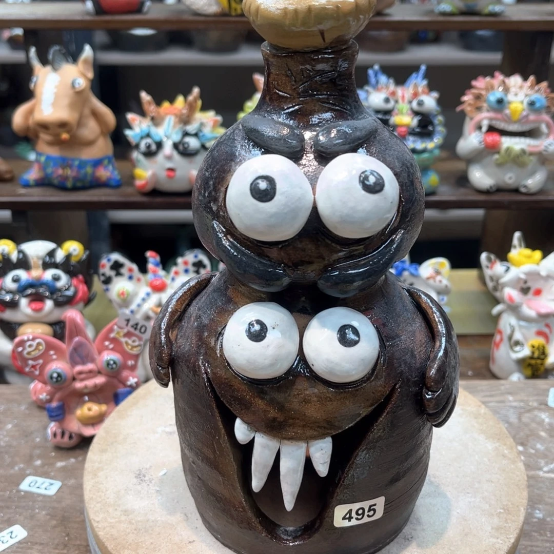 摆件直播间纯手工陶瓷摆件495