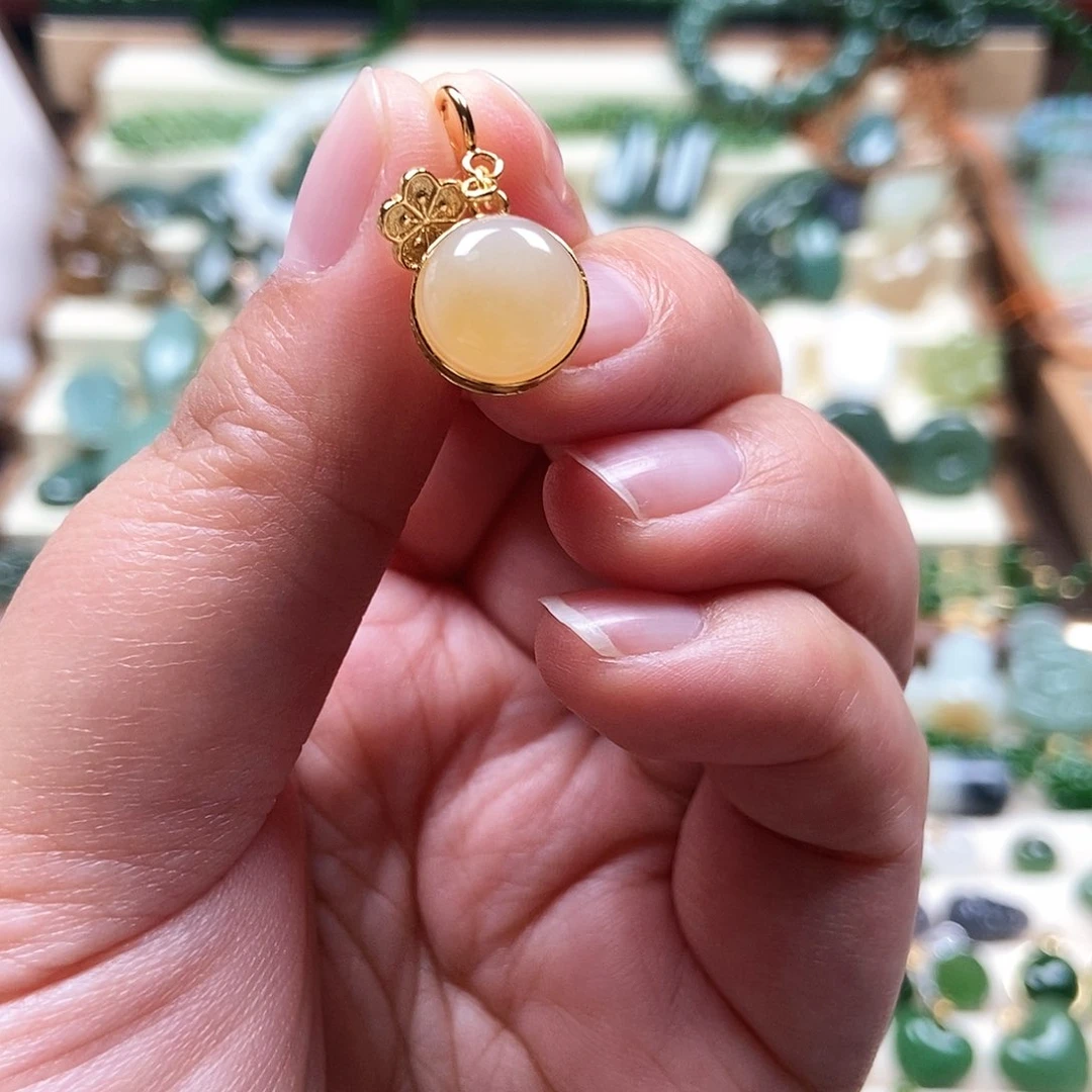 吊坠(不含链)银S925镶嵌和田玉