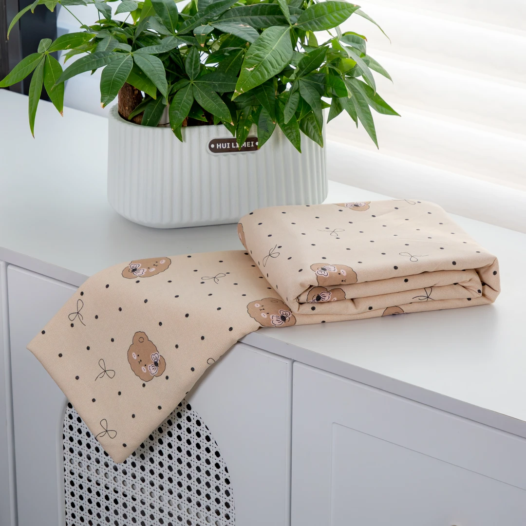 【京かわ会社】磨毛双层纱床单200*230cm米熊