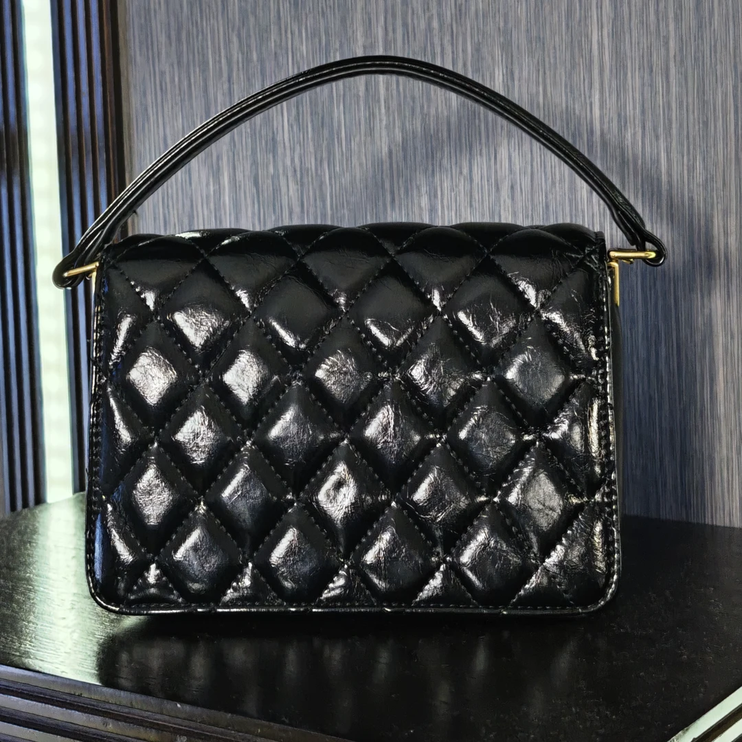 2024新款潮女包链条包单肩包大容量斜挎包黑色