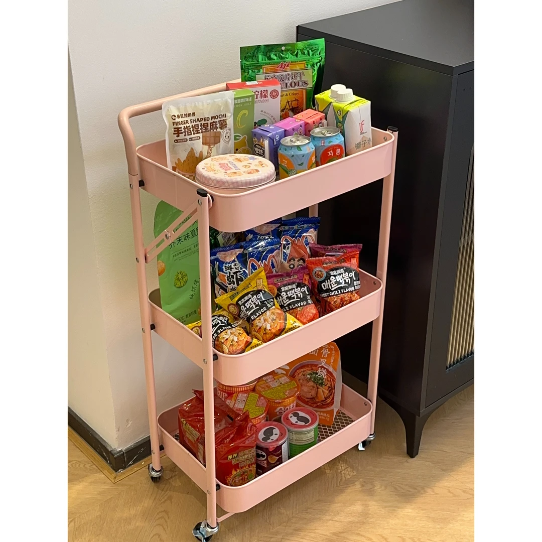 大简家居折叠小推车置物架多层落地带轮客厅厨房零食蔬菜书本整理