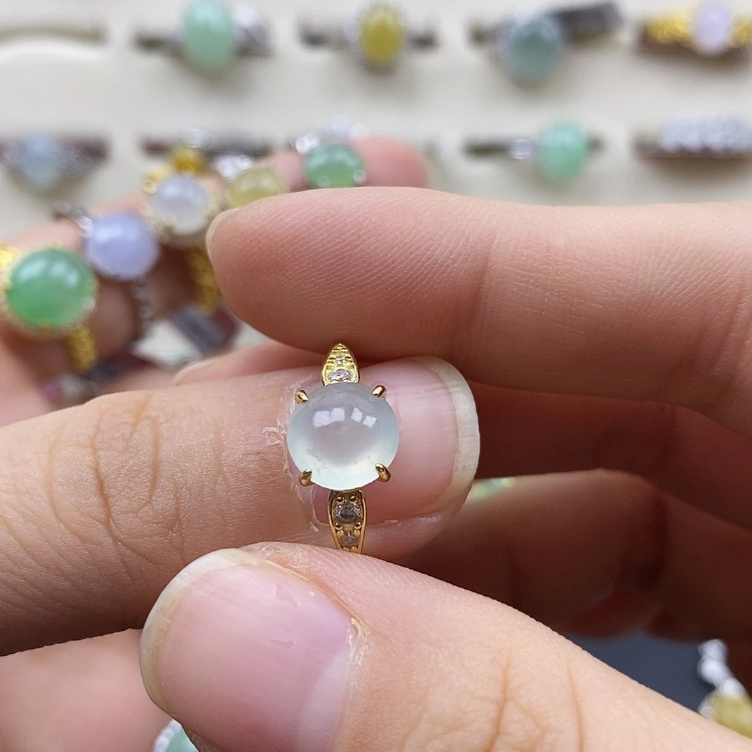 翡翠银S925镶嵌戒指