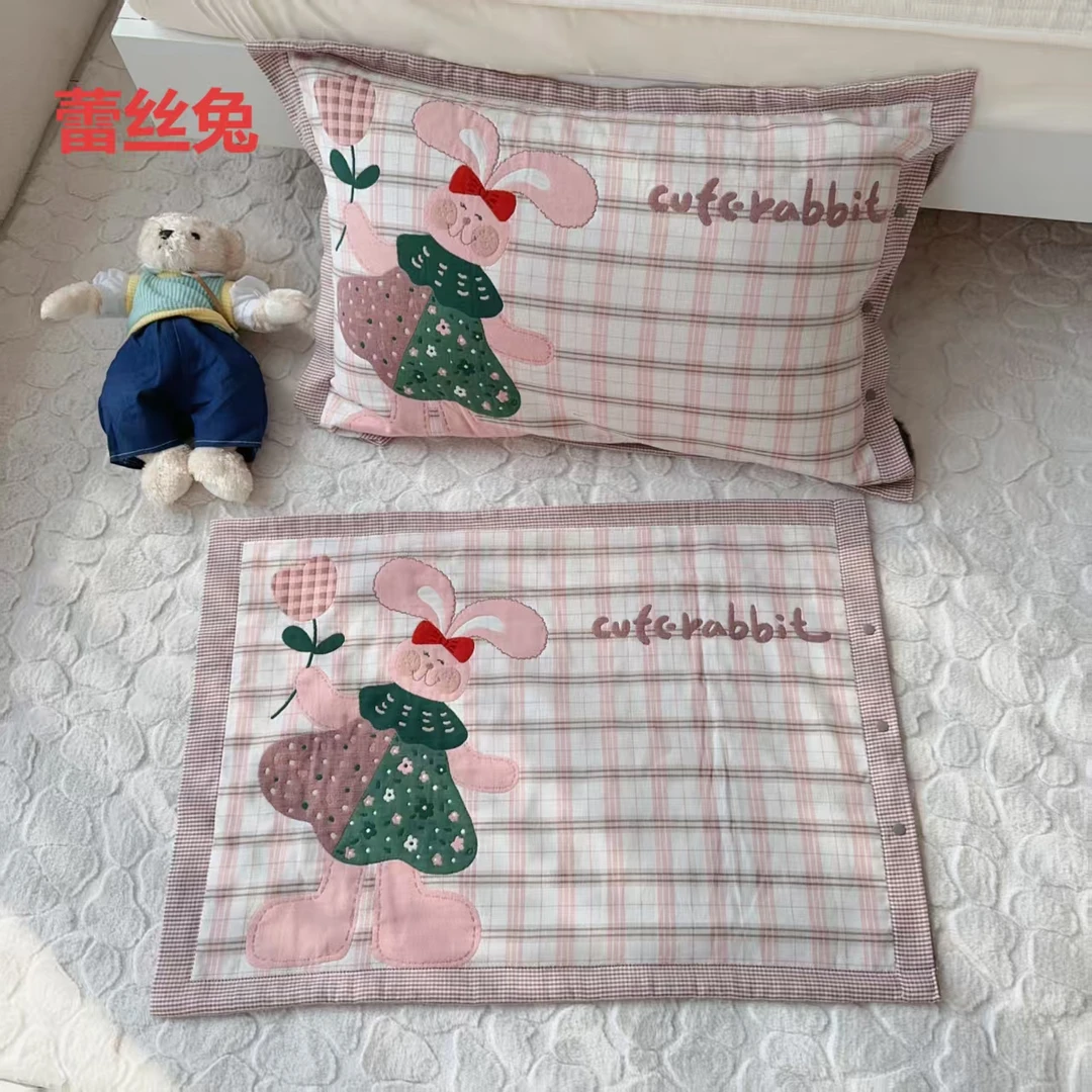 【枕套1对】长绒棉纱布提花枕套/床品