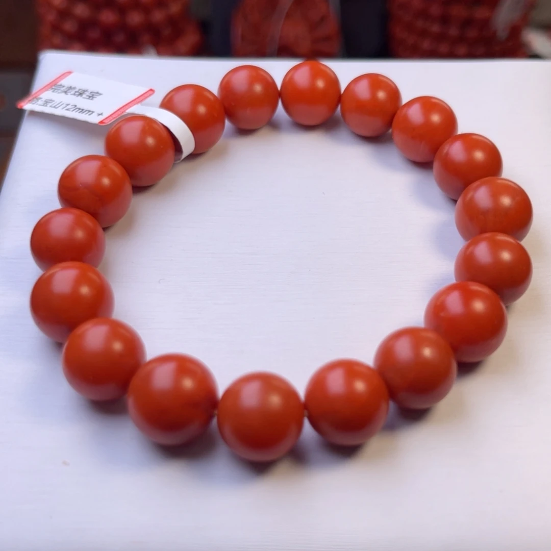南红玛瑙未镶嵌保山精工圆珠手串卡12➕