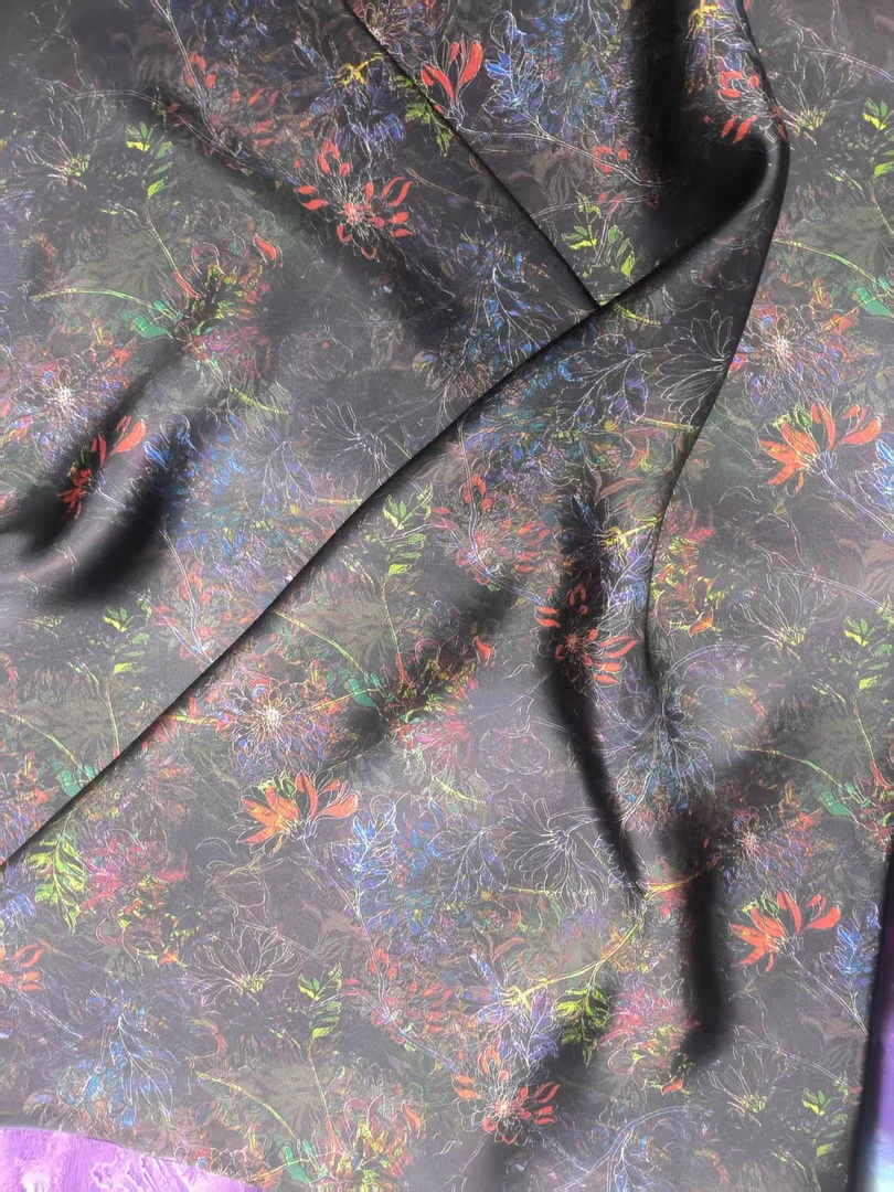 皮子 迷幻花域  布头 高清数码印花