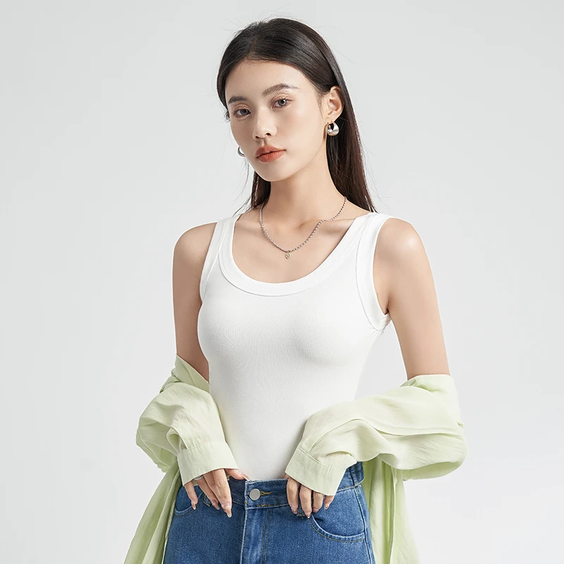 持梦人莫代尔螺纹女吊带背心夏季外穿女背心打底显瘦百搭修身无袖