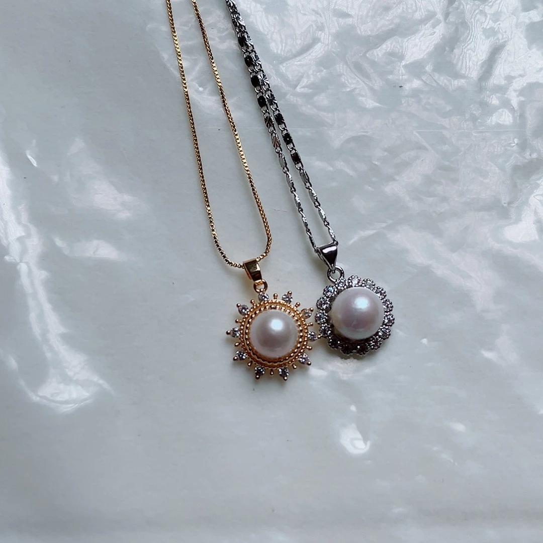 淡水珍珠耳饰银S925镶嵌