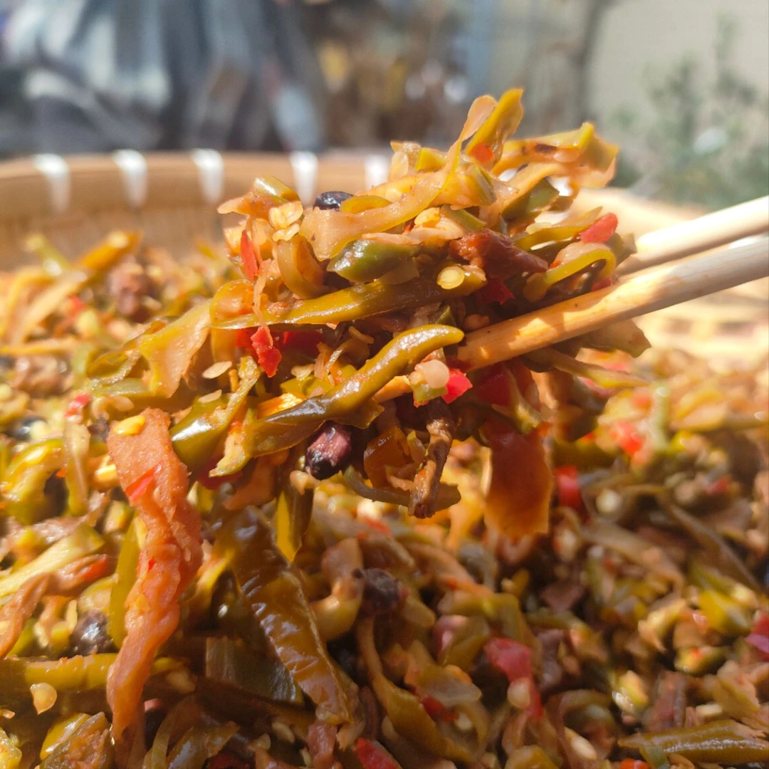 扎菜榨菜杂菜咸菜湖南邵阳特产农家混合坛子菜榨菜豆角茄子