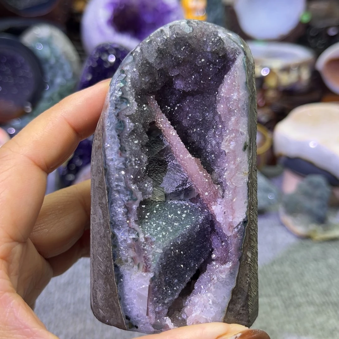 紫晶未镶嵌摆件水晶