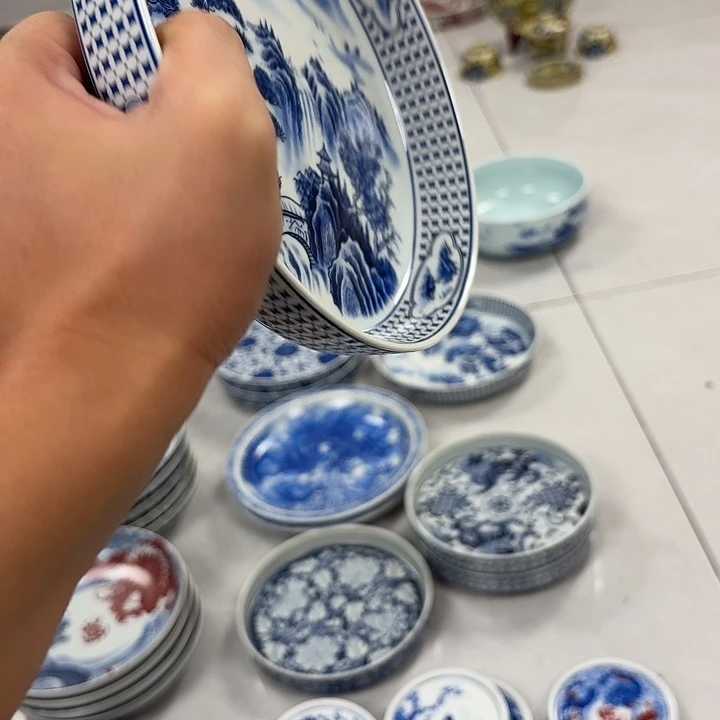 瓷片青花山水大胡乘景德镇