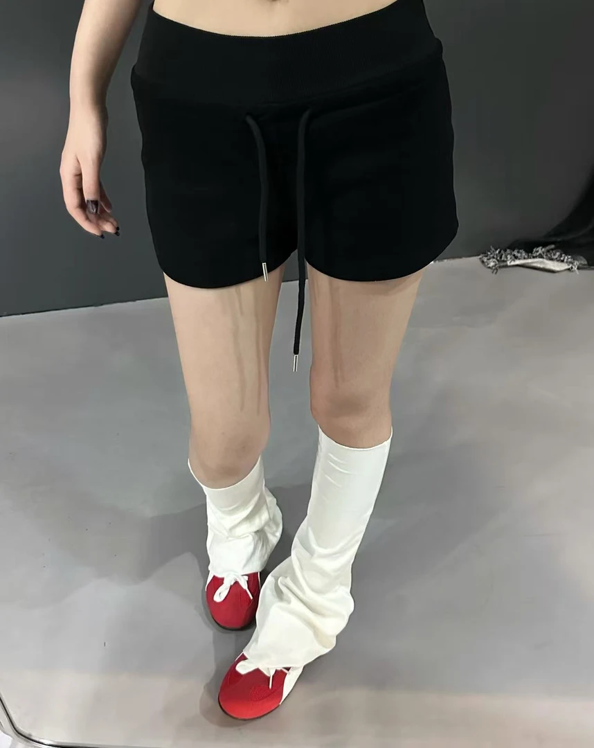 百搭纯色弹力运动抽绳短裤