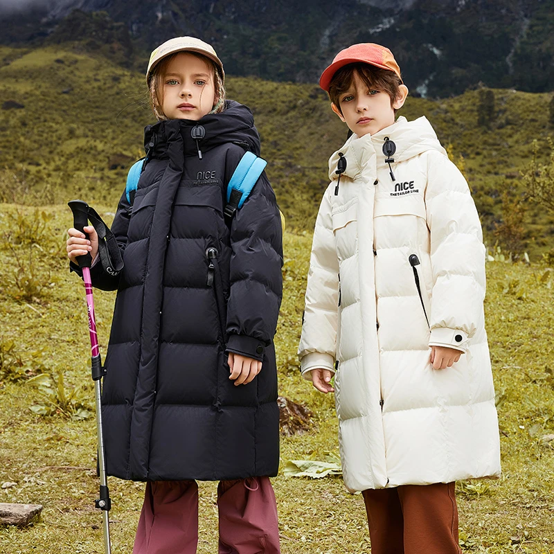 3QR儿童羽绒服女童中长款2025新款洋气男大童加厚冬季女孩外套