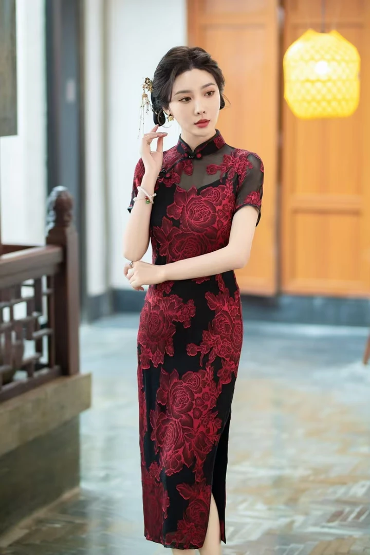【大富大贵】中国风旗袍春夏显瘦气质修身复古透气中式优雅弹力A7