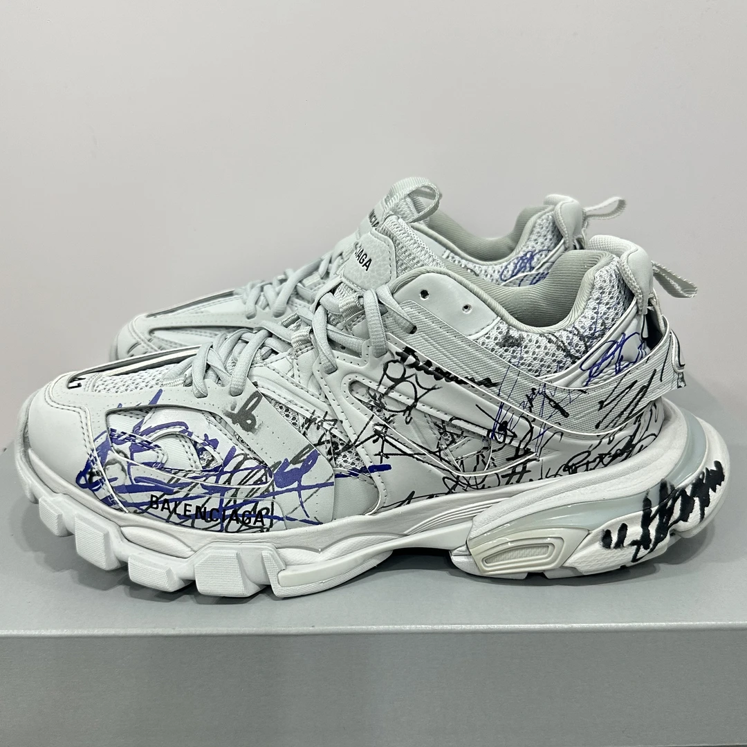 99新 Balenciaga/巴黎世家 41码 Track Autographe 灰色 老爹鞋
